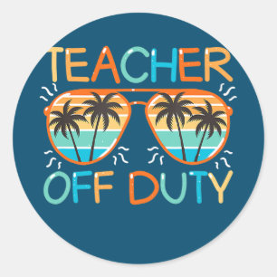 Lehrer am letzten Schultag Runder Aufkleber