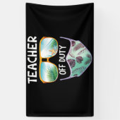 Lehrer am letzten Tag des Schulsommers Banner (Vertikal)