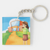 Lehrer am Schlüsselanhänger der Schule (Rückseite)