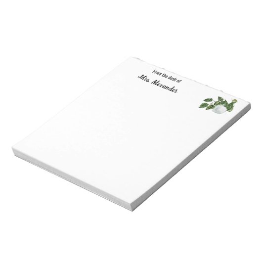 Lehrer am Schreibtisch für Niedliche botanische Wa Notizblock (Rotiert)