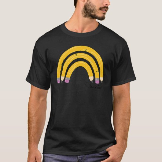 Lehrer an der Liebe Inspirierte den Rainbow Pencil T-Shirt (Vorderseite)