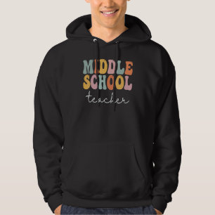Lehrer an der Mittelschule Retro Groovy Glückliche Hoodie