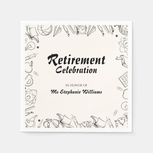 Lehrer an der Rentenschule - Party Serviette (Vorderseite)