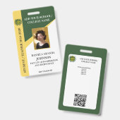 Lehrer an der Universität für grüne Uni Ausweis (Front & Back)