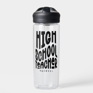 Lehrer an einer höheren Schule Black Typography De Trinkflasche