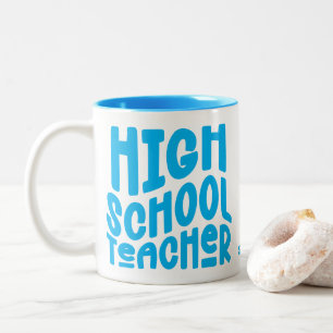 Lehrer an einer höheren Schule Hellblaue Text Zweifarbige Tasse