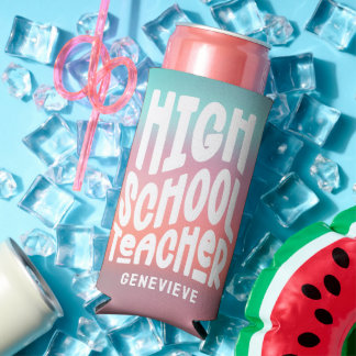 Lehrer an einer höheren Schule Pink Aqua Ombre Selters Dosenkühler