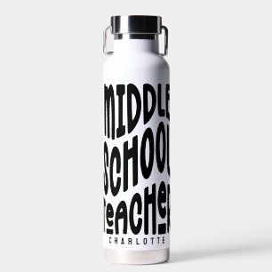 Lehrer an einer Mittelschule Weißer Text Trinkflasche
