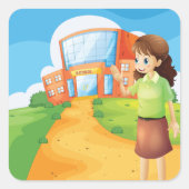 Lehrer an Schulpflegern Quadratischer Aufkleber (Vorderseite)