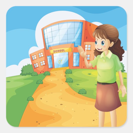 Lehrer an Schulpflegern Quadratischer Aufkleber (Vorderseite)