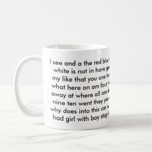 Lehrer-Anblickwörter Grad des Kindergartens 1. Kaffeetasse