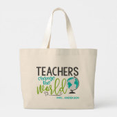 Lehrer ändern den Personalisierten Namen der Welts Jumbo Stoffbeutel (Rückseite)