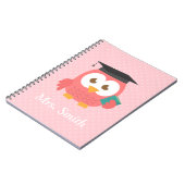 Lehrer-Anerkennung, danke Eule Notizblock (Linke Seite)