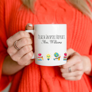 Lehrer Anerkennung Lehren Inspirieren Wiederholen Kaffeetasse