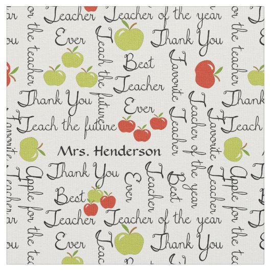 Lehrer-Anerkennungs-Äpfel Stoff (Nahaufnahme)