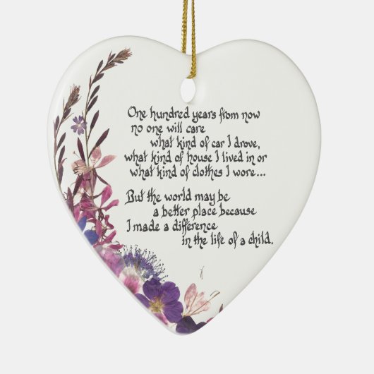 Lehrer-Anerkennungs-Geschenk Keramikornament (Rechts)