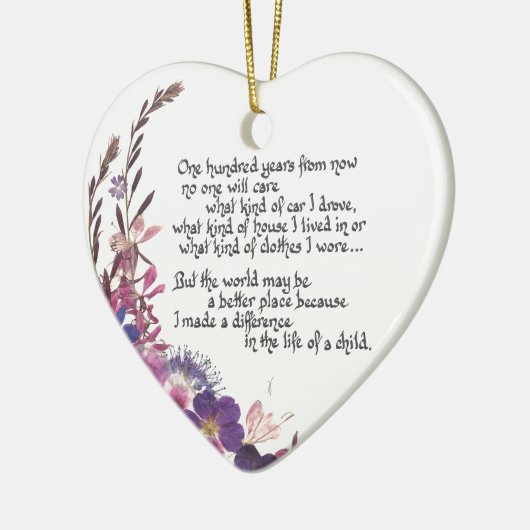 Lehrer-Anerkennungs-Geschenk Keramikornament (Links)