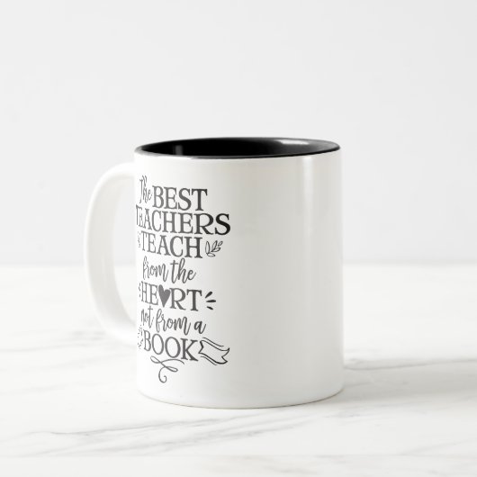 Lehrer-Anerkennungs-Geschenk unterrichten Herz Zweifarbige Tasse (Vorderseite Links)