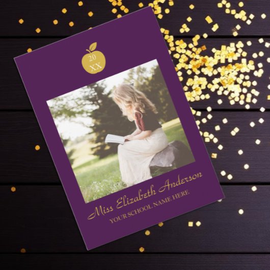 Lehrer Apfel Abschluss Ankündigung