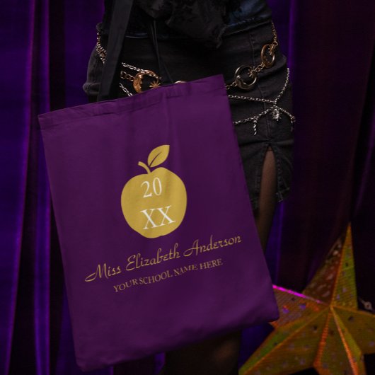 Lehrer Apfel Abschluss Tasche
