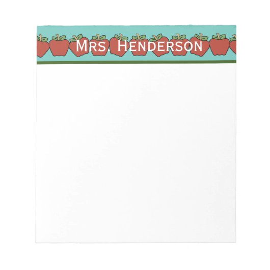 Lehrer Äpfel Notizblock (Vorderseite)
