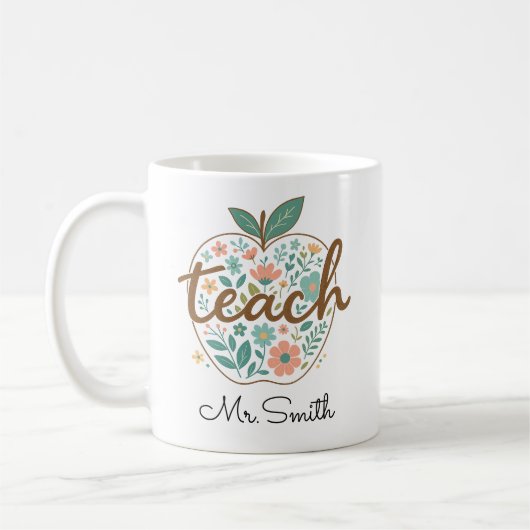 Lehrer-Apfel-Tasse – Klassischer roter Apfel Kaffeetasse (Links)