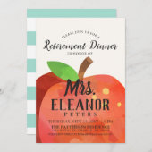 Lehrer-Apfelruhestandsessen | Party Einladung (Vorne/Hinten)