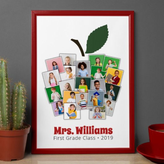 Lehrer Apple Collage Lehrer's Geschenk 21 Fotos Poster