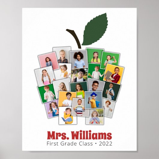 Lehrer Apple Collage Lehrer's Geschenk 22 Fotos Poster (Vorne)