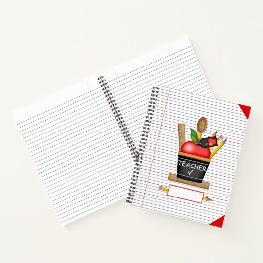 Lehrer Apple Cupcake Großes Notebook Notizblock (Innenseite)