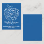 Lehrer-Apple-Geschäfts-Karten-Blau Visitenkarte (Vorne/Hinten)