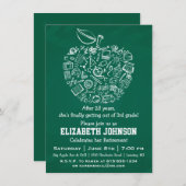 Lehrer Apple Rentirement Party Einladung (Vorne/Hinten)