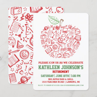Lehrer Apple Rentirement Party Einladung