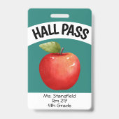 Lehrer Apple Student Klasse Bad Hall Pass Ausweis (Front)
