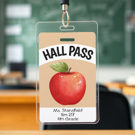 Lehrer Apple Student Klasse Bad Hall Pass Ausweis