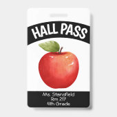 Lehrer Apple Student Klasse Bad Hall Pass Ausweis (Vorderseite)