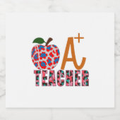 Lehrer Art Apple A Plus Lehrer Bierflaschenetikett (Einzelnes Label)