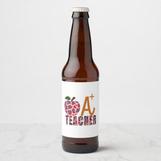 Lehrer Art Apple A Plus Lehrer Bierflaschenetikett (Vorderseite)