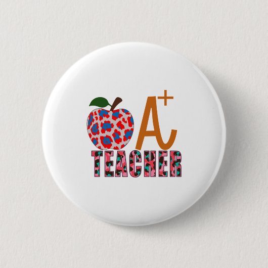 Lehrer Art Apple A Plus Lehrer Button (Vorderseite)