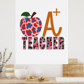 Lehrer Art Apple A Plus Lehrer Poster (Küche)