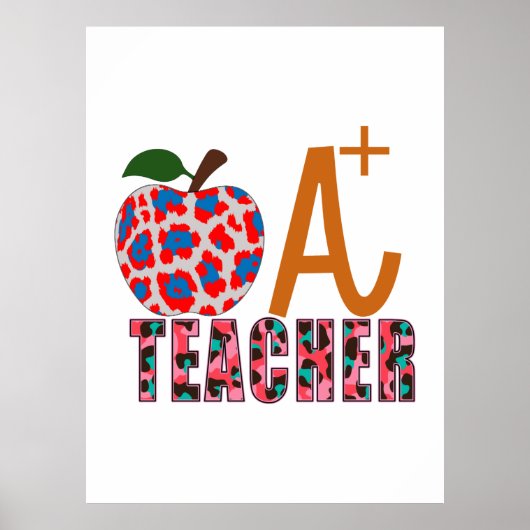Lehrer Art Apple A Plus Lehrer Poster (Vorne)