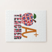 Lehrer Art Apple A Plus Lehrer Puzzle (Horizontal)
