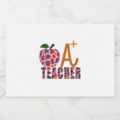 Lehrer Art Apple A Plus Lehrer Schaumweinetikett (Einzelnes Label)