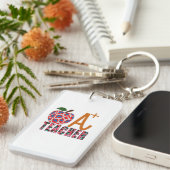 Lehrer Art Apple A Plus Lehrer Schlüsselanhänger (Vorderseite rechts)