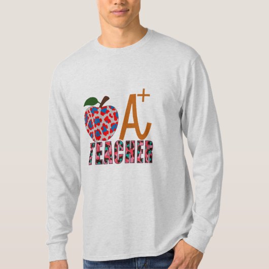 Lehrer Art Apple A Plus Lehrer T-Shirt (Vorderseite)