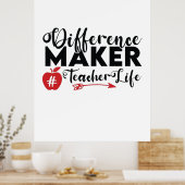Lehrer Art Differenzial Maker Teacher Life Poster (Küche)