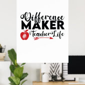 Lehrer Art Differenzial Maker Teacher Life Poster (Heimbüro)
