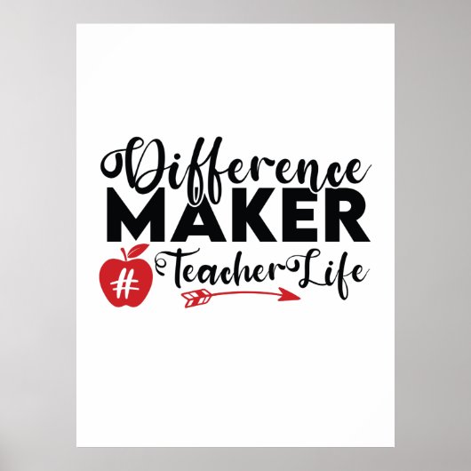 Lehrer Art Differenzial Maker Teacher Life Poster (Vorne)