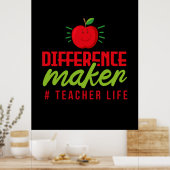 Lehrer Art Differenzial Maker Teacher Life Poster (Küche)