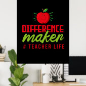 Lehrer Art Differenzial Maker Teacher Life Poster (Heimbüro)